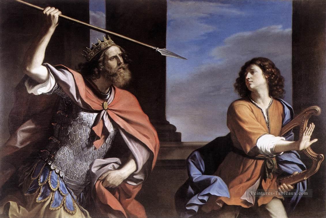 Saul attaquant David Baroque Guercino Peintures à l'huile
